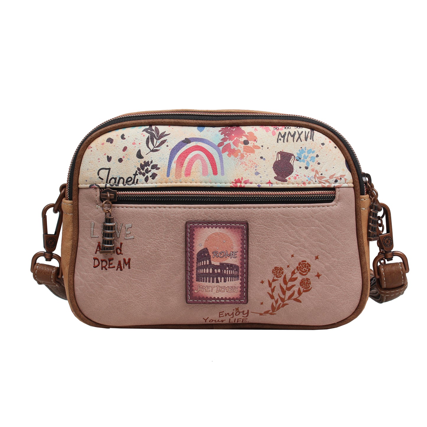 Bolso Crossbody JANET DENESE – J092B  Colección Tour of Rome