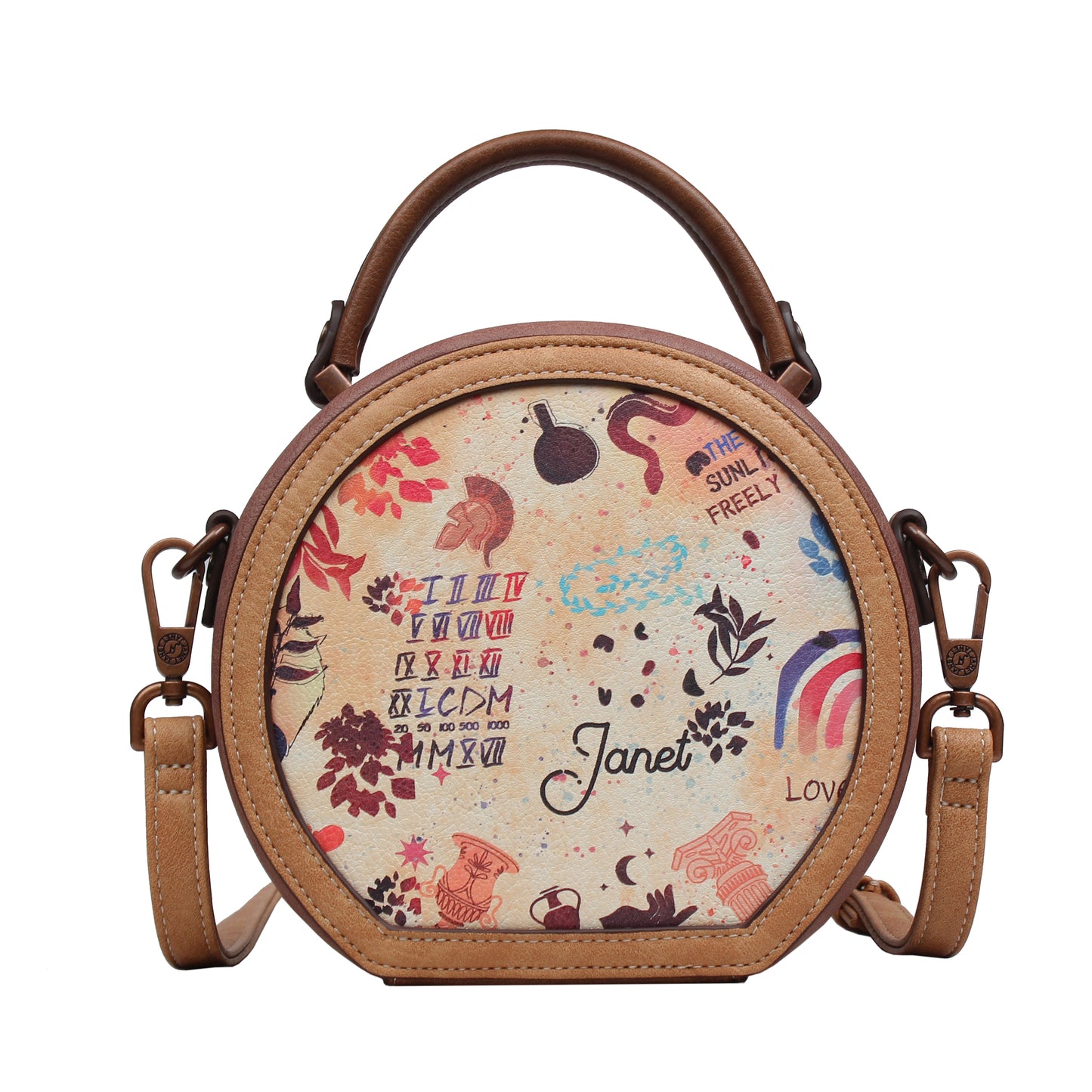 Bolso Crossbody Redondo JANET DENESE - J109A Colección Tour of Rome