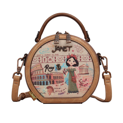 Bolso Crossbody Redondo JANET DENESE - J109A Colección Tour of Rome