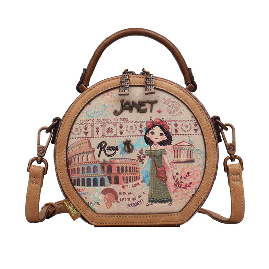 Bolso Crossbody Redondo JANET DENESE - J109A Colección Tour of Rome