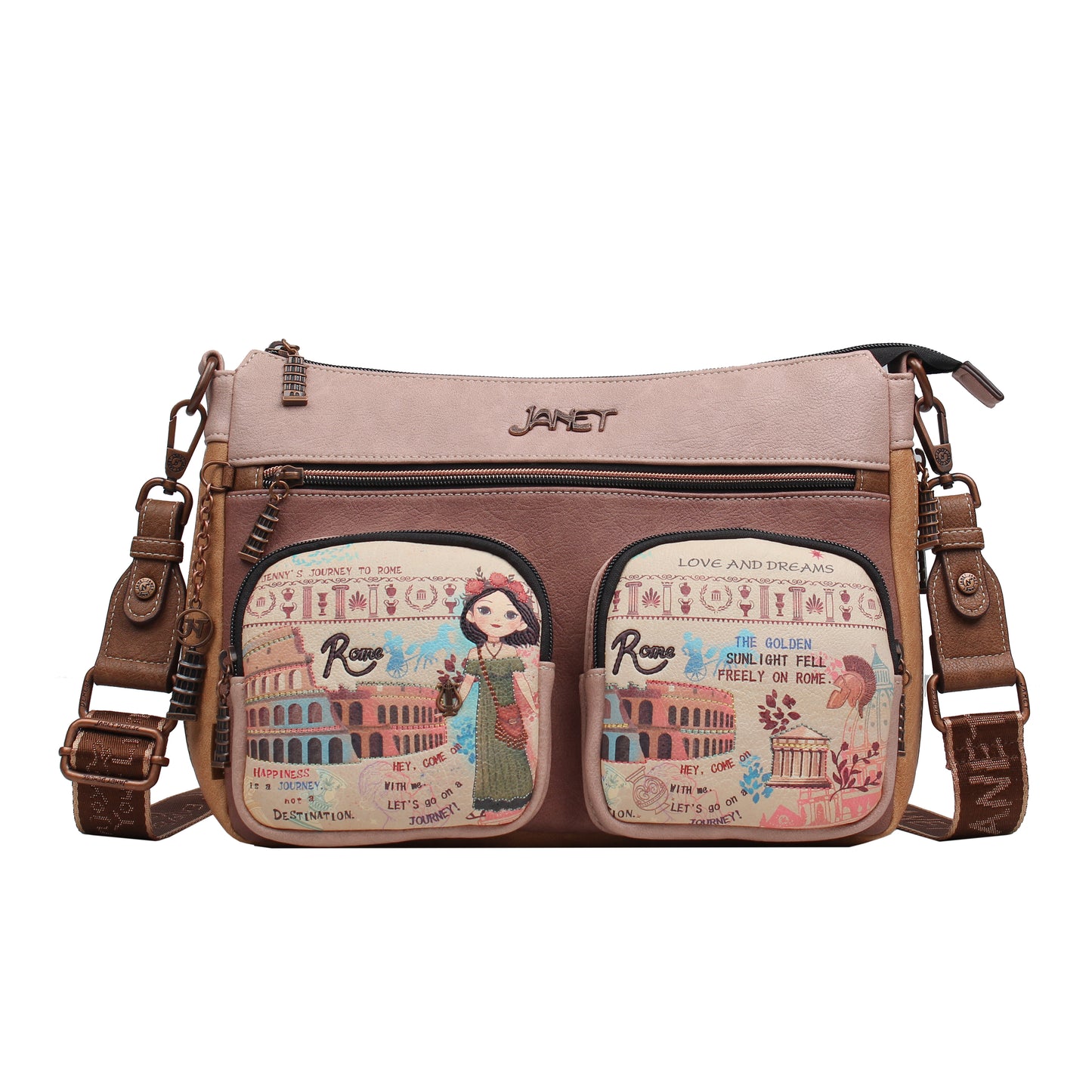 Bolso Crossbody JANET DENESE - J117A Colección Tour of Rome