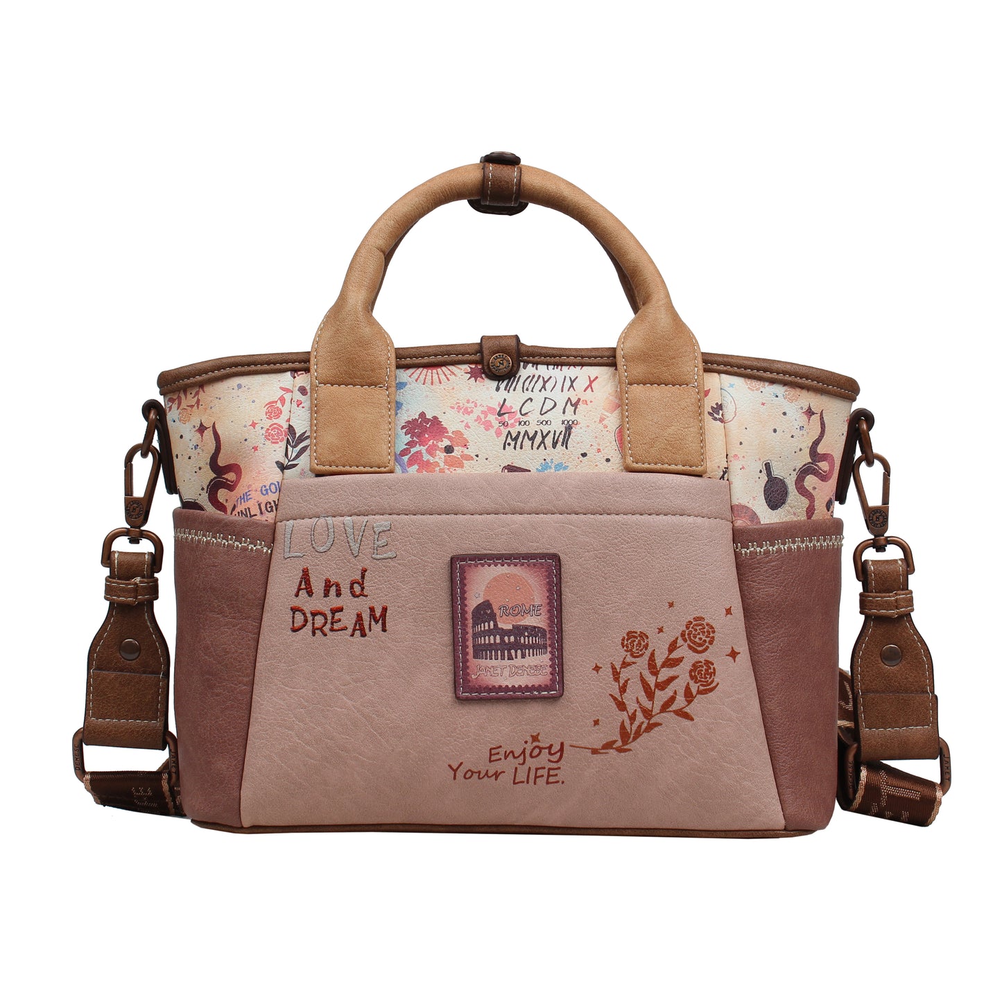 Bolso Tote Versátil JANET DENESE - J118A Colección Tour of Rome