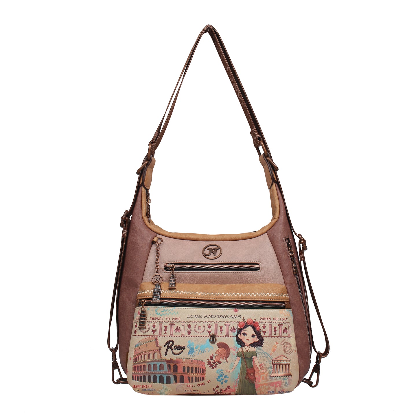 Bolso Mochila Convertible JANET DENESE - J119A Colección Tour of Rome
